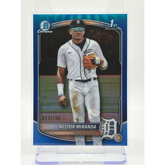 2025 Bowman Chrome Nestor Miranda 1st True Blue Refractor 17/150 SP Tigers - Picture 1 of 2
